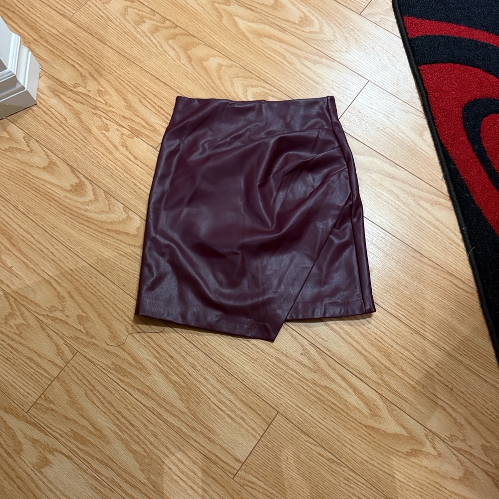 Dynamite Deep Burgundy Mini Skirt